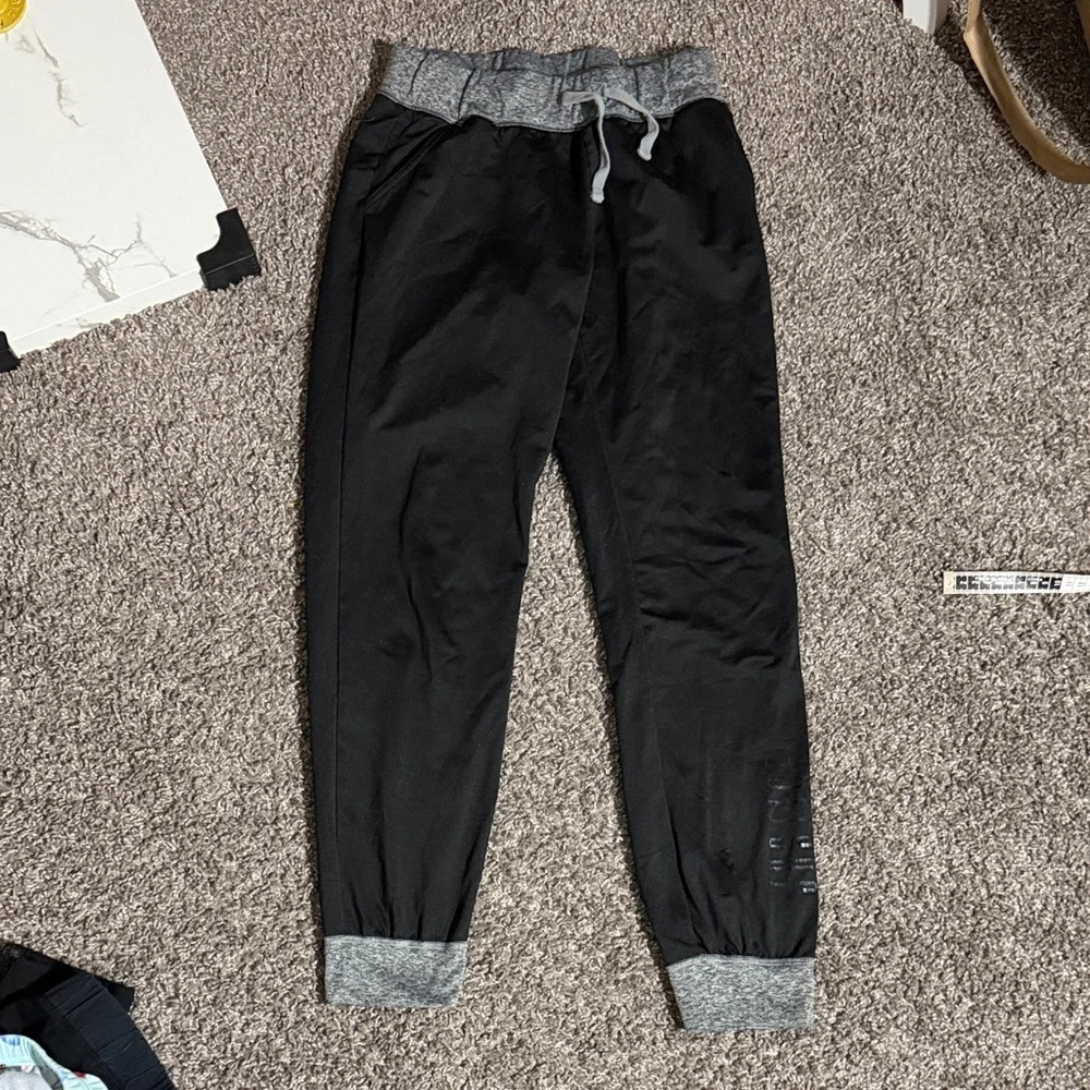 justice active Black Jogger Pants with Gray Accents size 16